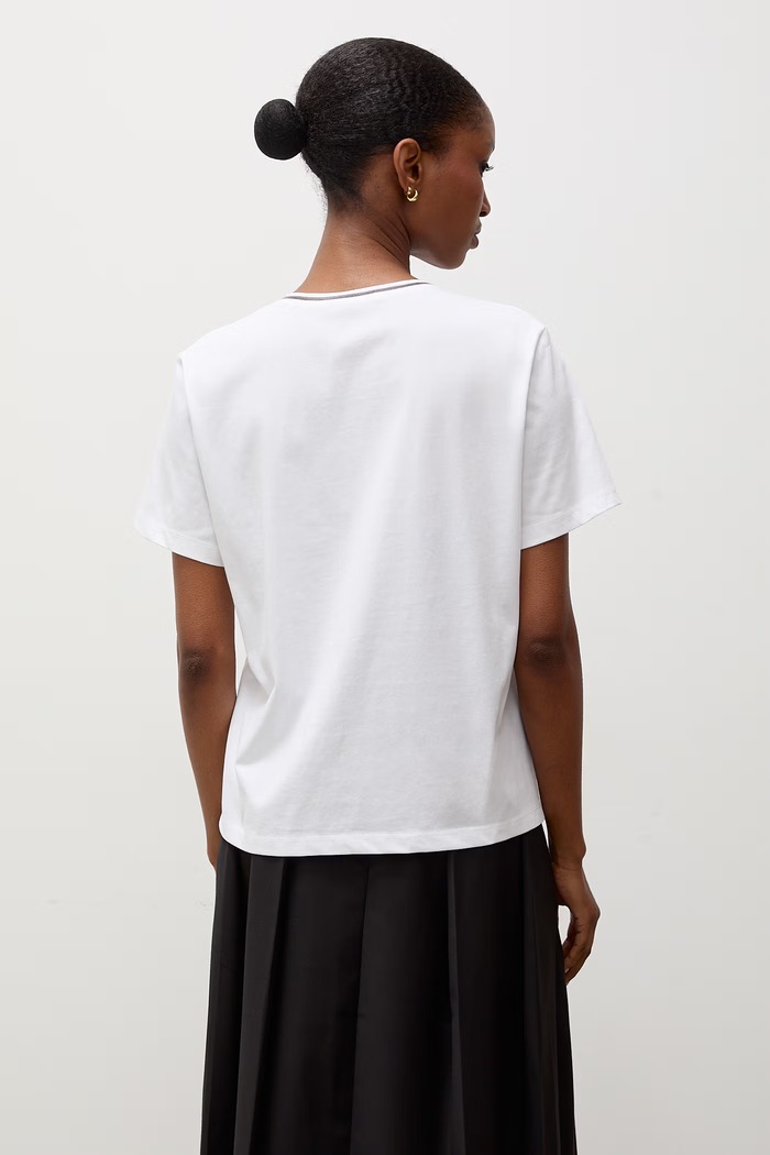 Odzież Answear.LAB T-shirt damski z dodatkiem jedwabiu 328.isr biały