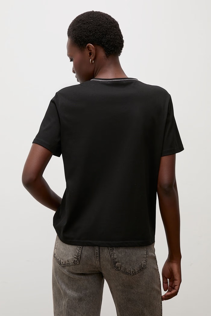 Odzież Answear.LAB T-shirt damski z dodatkiem jedwabiu 328.isr czarny