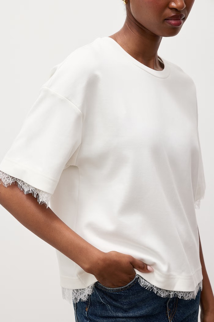Answear.LAB T-shirt damski bawełniany z elastanem biały 32826.tok