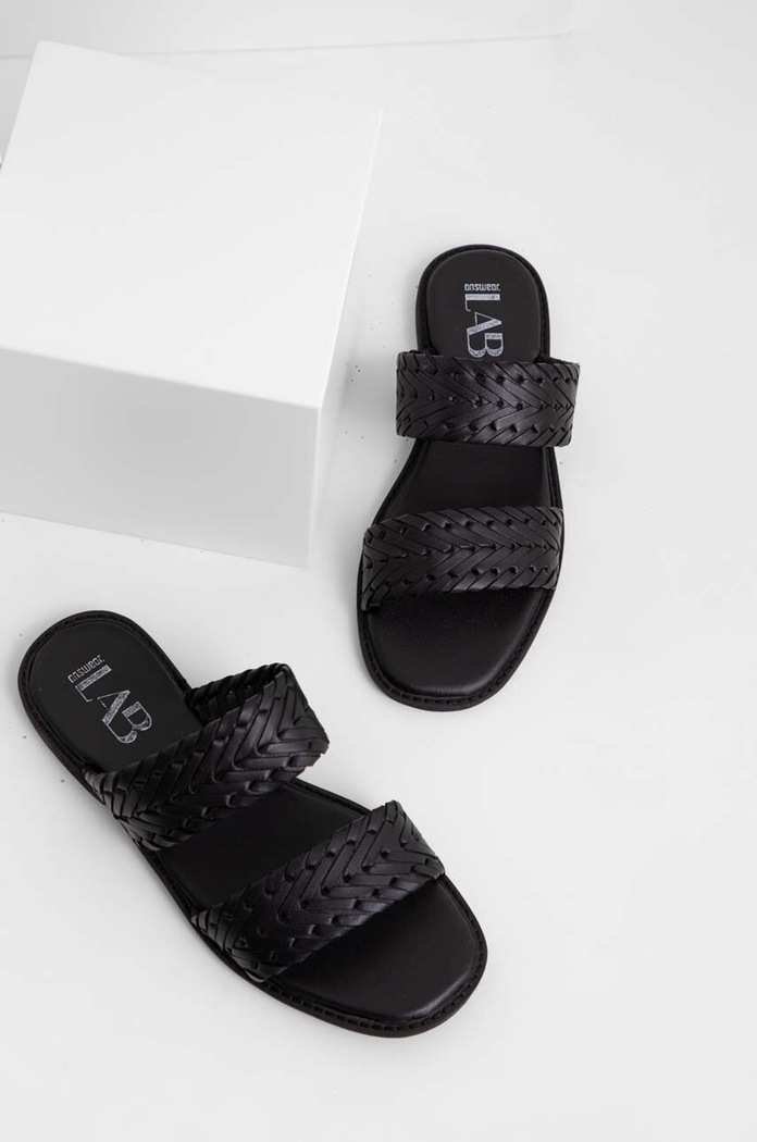 Answear.LAB ciabatte slide in pelle nero SC6699.DB