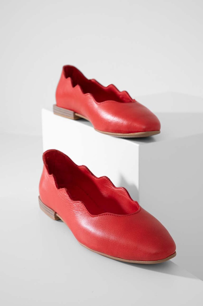 Answear.LAB bőr balerina cipő 1057.100.DB piros WS23