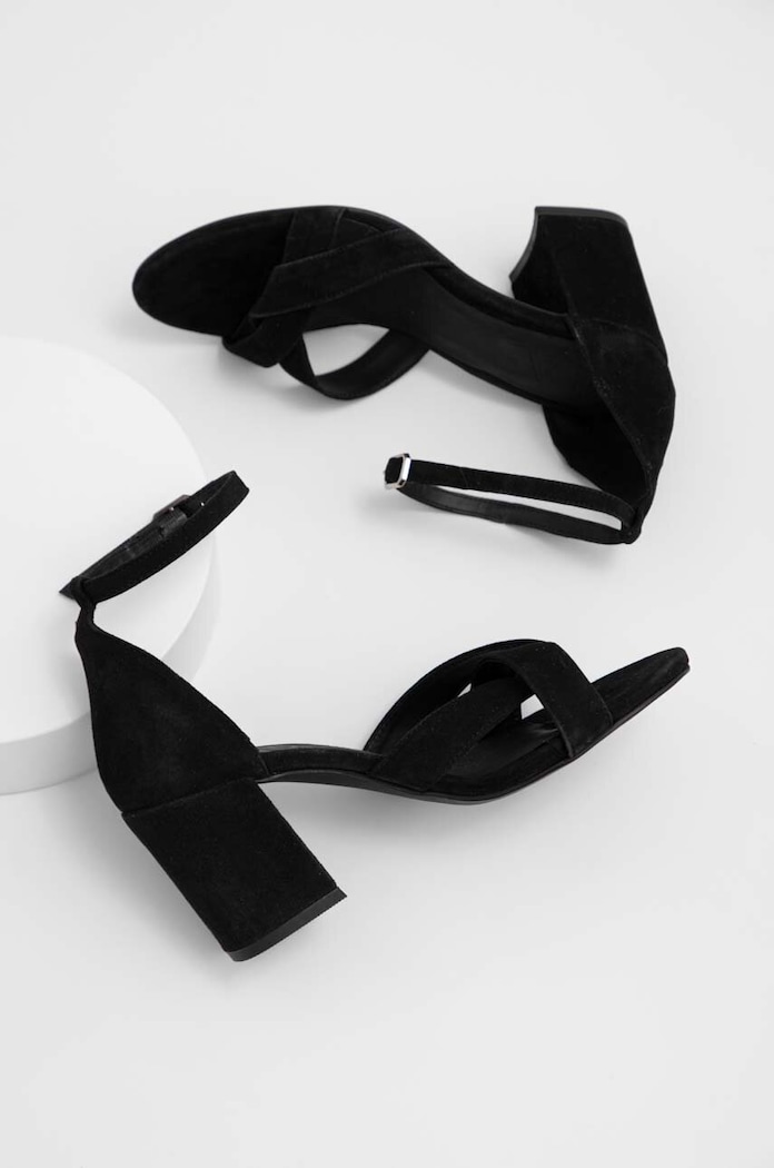 Answear Lab sandale din piele intoarsa 492.DB negru WS23