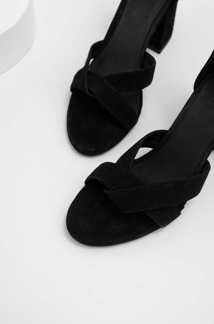 Încălțăminte Answear Lab sandale din piele intoarsa 492.DB negru