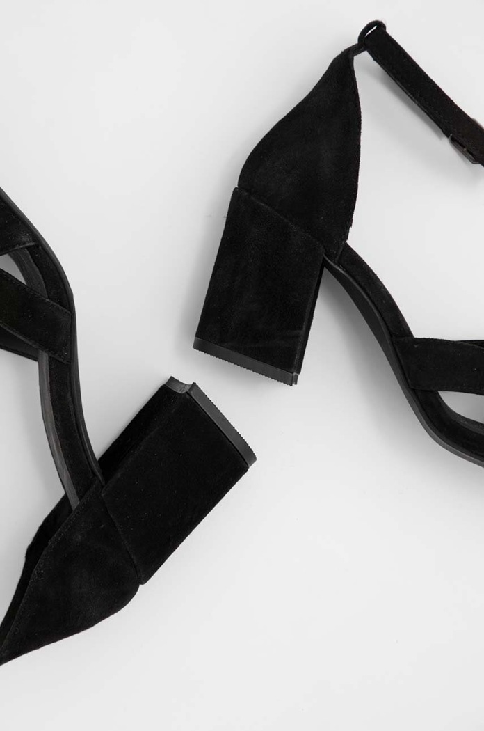Answear Lab sandale din piele intoarsa negru 492.DB