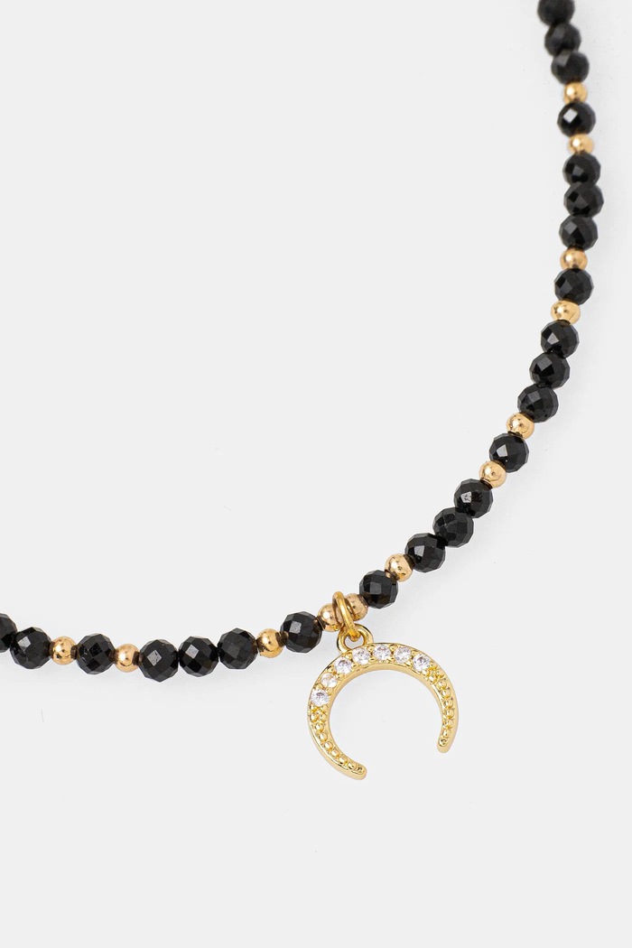 Accesorii Answear.LAB Answear Lab colier cu turmalină, realizat manual Lunula WS25.AKD00D negru