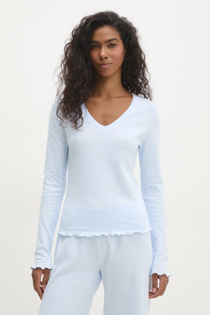 Îmbrăcăminte Answear Lab set de pijama de bumbac WS25.BID003 albastru