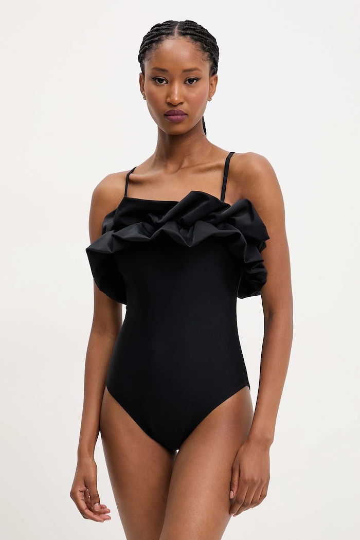 Answear.LAB jednoczęściowy strój kąpielowy bez fiszbinów czarny hwd603.black.flk