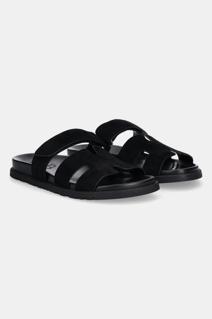 Answear Lab papuci din piele piele întoarsă negru LT592L.97