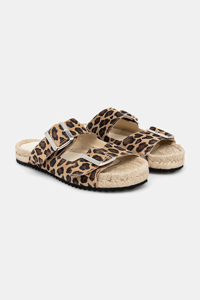 Answear.LAB ciabatte slide in pelle pelle fiore marrone 678