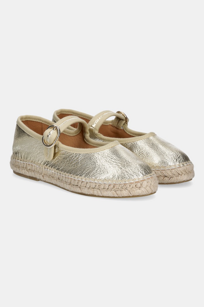 Answear.LAB espadryle skórzane płaski złoty 25YU2563.1