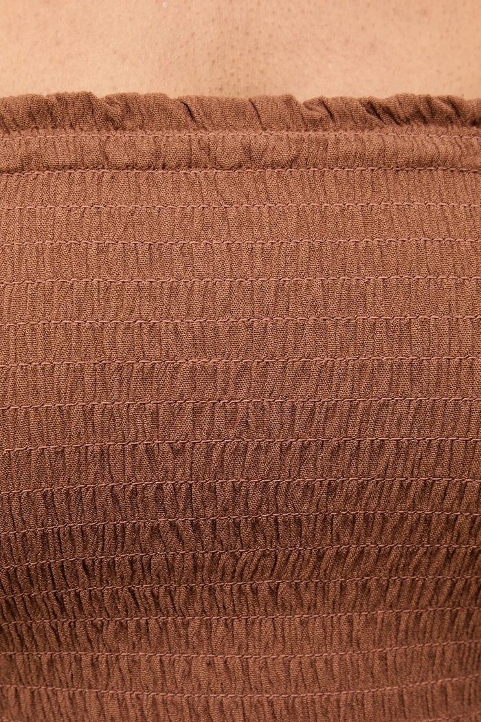 Answear.LAB crop top dámský s viskózou hnědá BUSTIER.hak