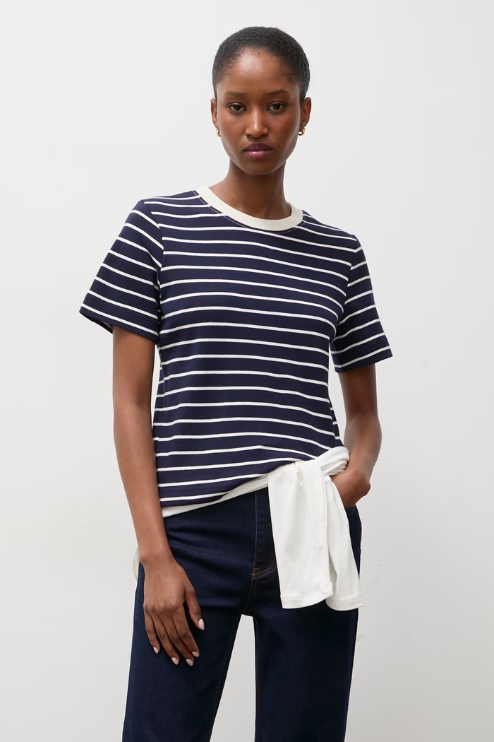 Answear.LAB T-shirt damski bawełniany granatowy 16711.tok