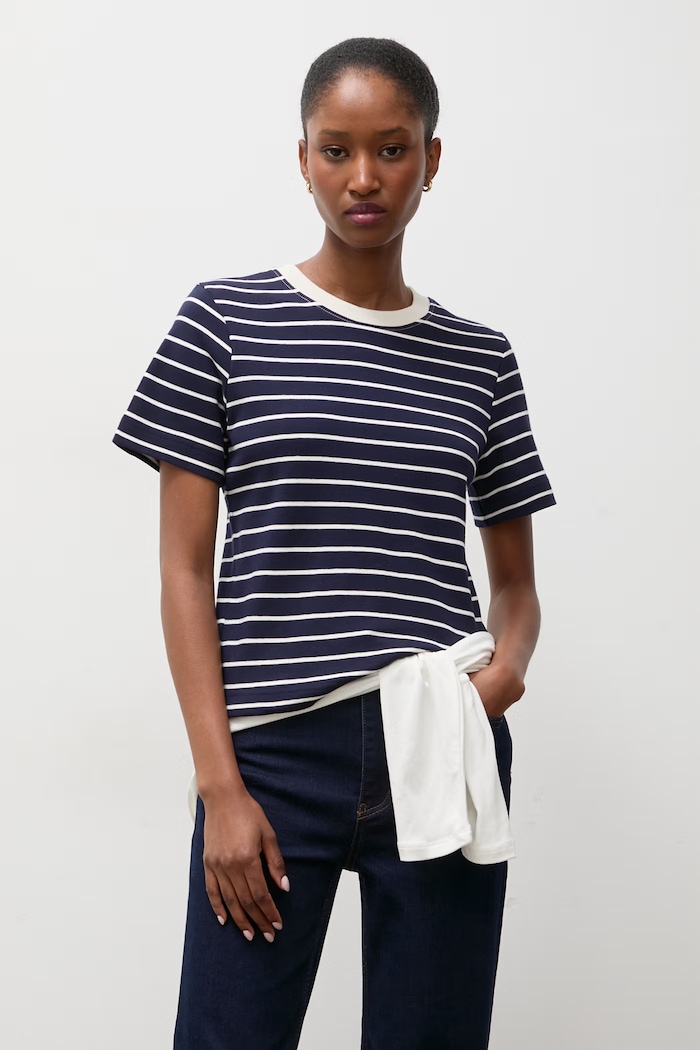 Answear.LAB T-shirt damski bawełniany granatowy 16711.tok
