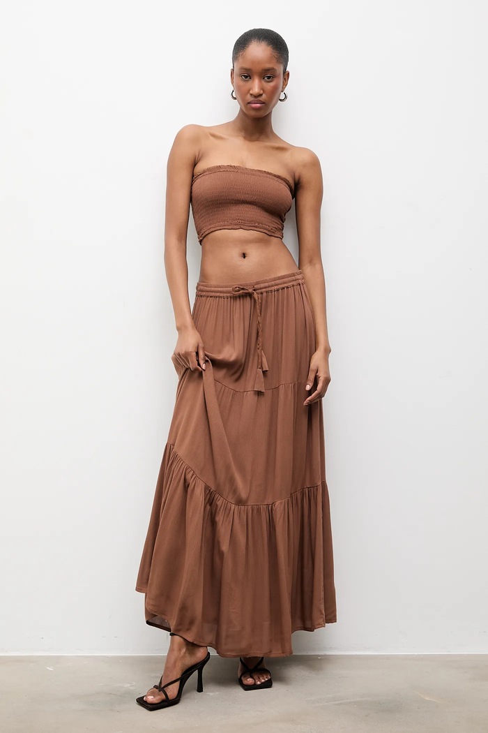 Top in krilo Answear.LAB Tkanina rjava Reina/BUSTIER.hak