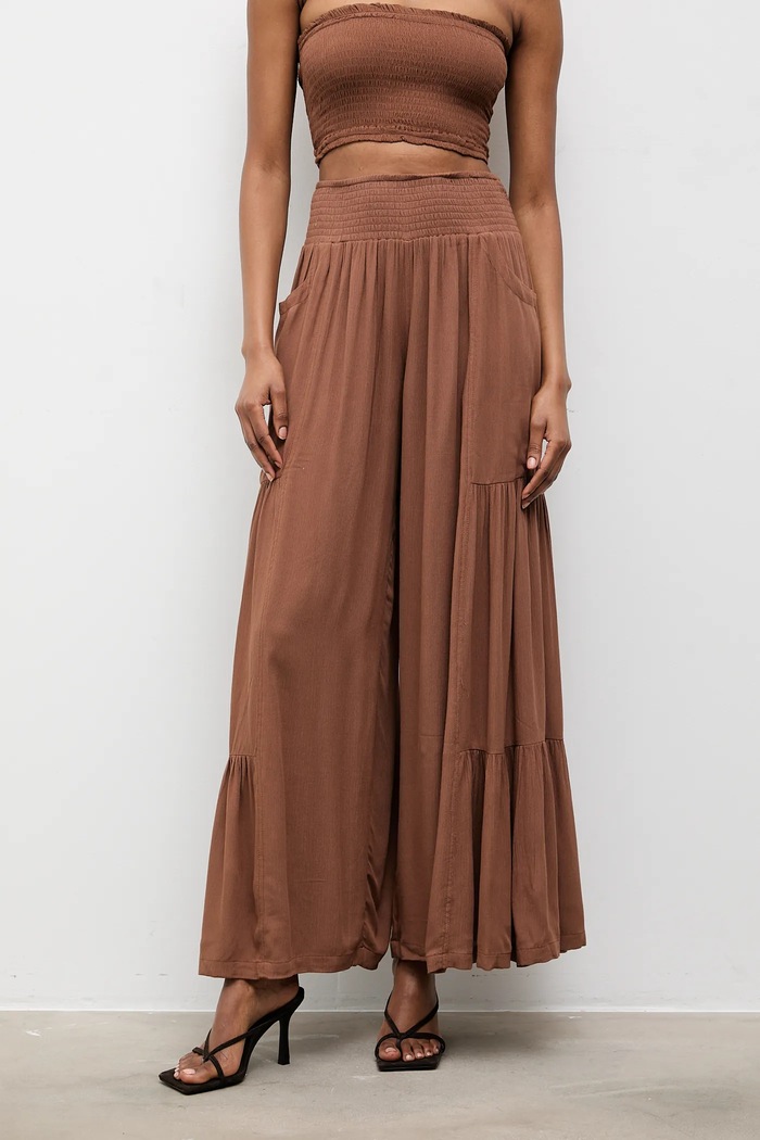 Μπλούζα και φούστα Answear.LAB καφέ Muss/BUSTIER.hak