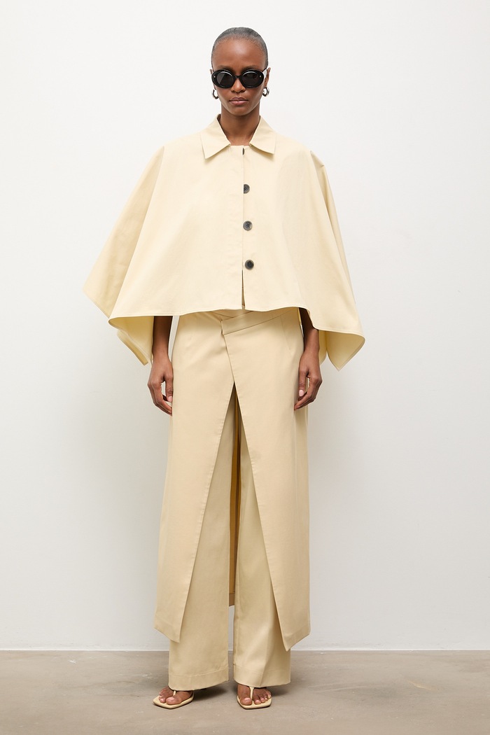 Dámska oversize bunda Answear.LAB z kolekcie Unscripted PK0084.TOK žltá WS26