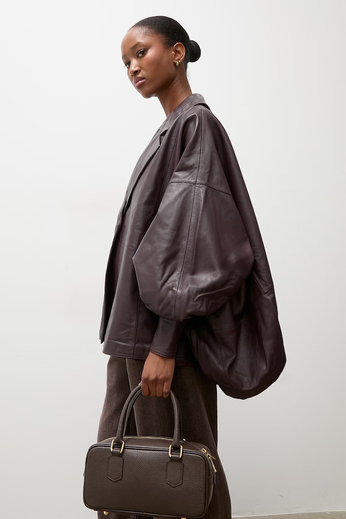 Ρούχα Δερμάτινο oversize μπουφάν Answear.LAB γυναικείο από τη συλλογή Unscripted BALO μπορντό