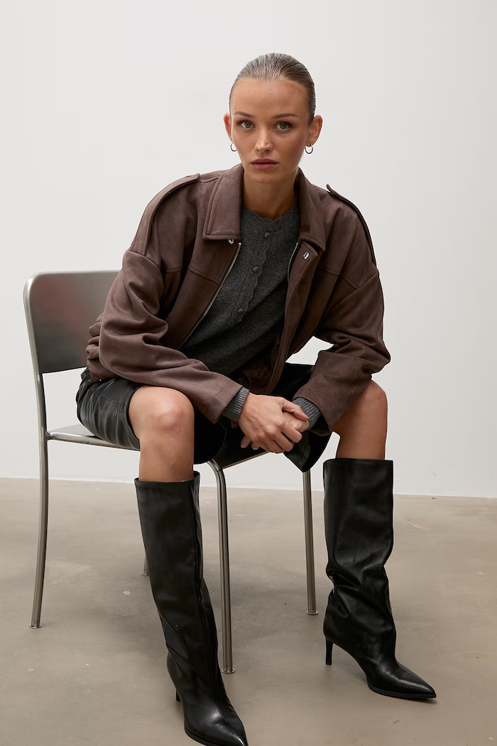 Answear.LAB kurtka oversize damska 8788.FLK brązowy WS26