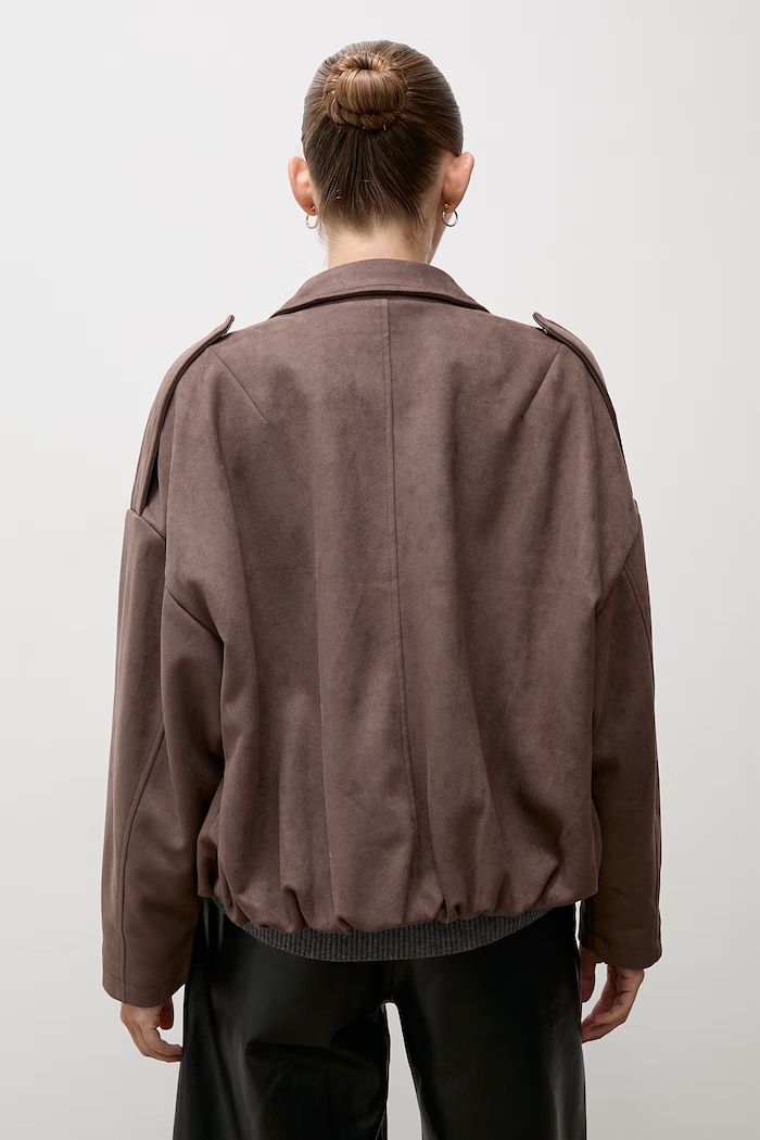 Odzież Answear.LAB kurtka oversize damska 8788.FLK brązowy