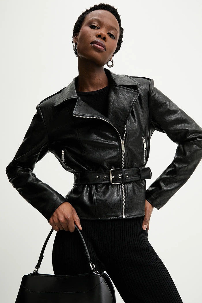 Biker jakna Answear.LAB 3501.FLK črna WS26