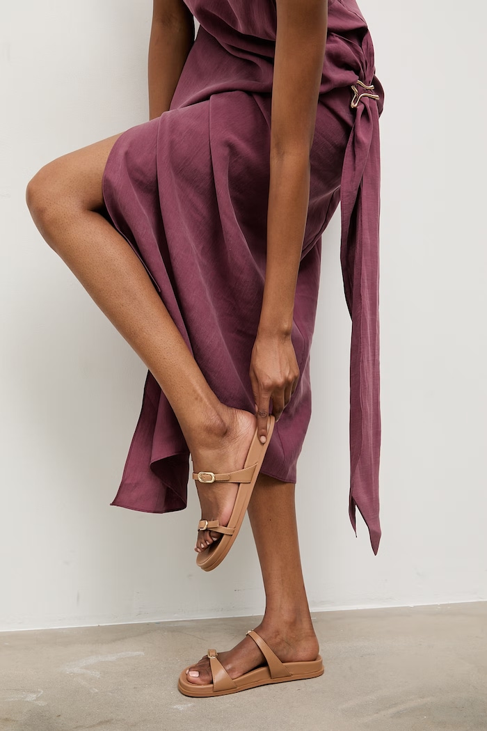 Answear.LAB ciabatte slide in pelle pelle fiore beige LA-89863-2079A.hak