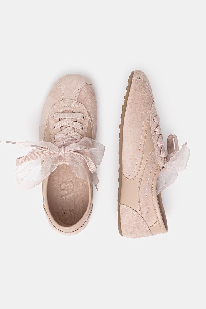 Παπούτσια Σουέτ sneakers Answear.LAB POWDER ROSE powernude.hak μπεζ