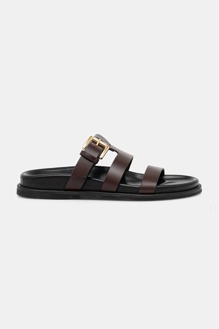 Answear.LAB ciabatte slide in pelle 156-26.tjk marrone WS26