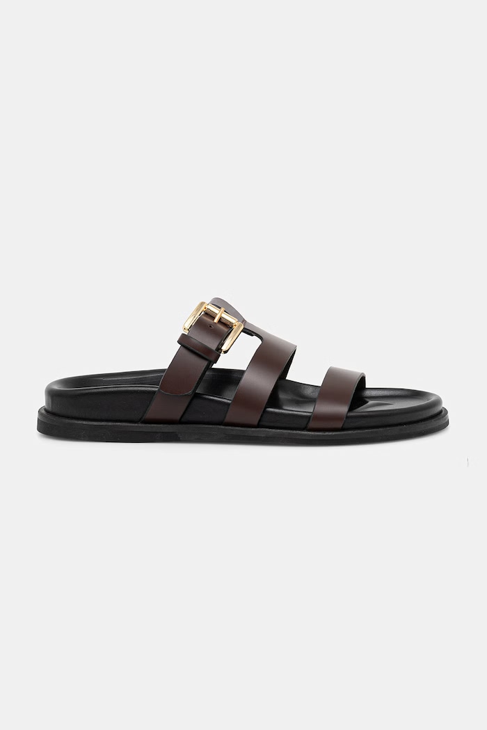Answear.LAB ciabatte slide in pelle 156-26.tjk marrone WS26