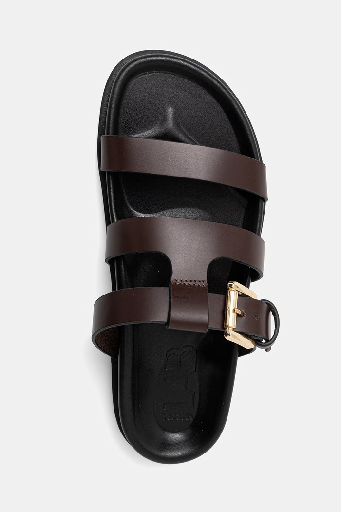 Answear.LAB ciabatte slide in pelle 156-26.tjk marrone