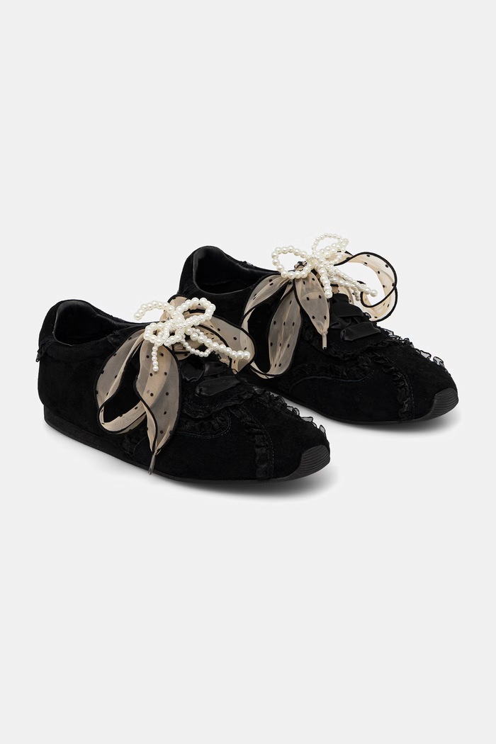 Велурени маратонки Answear.LAB SOFT LACE BLACK други черен LT96-8.cjk