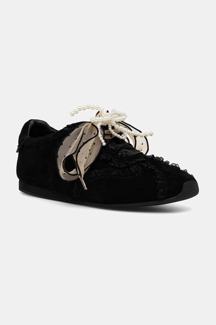 Обувки Велурени маратонки Answear.LAB SOFT LACE BLACK LT96-8.cjk черен