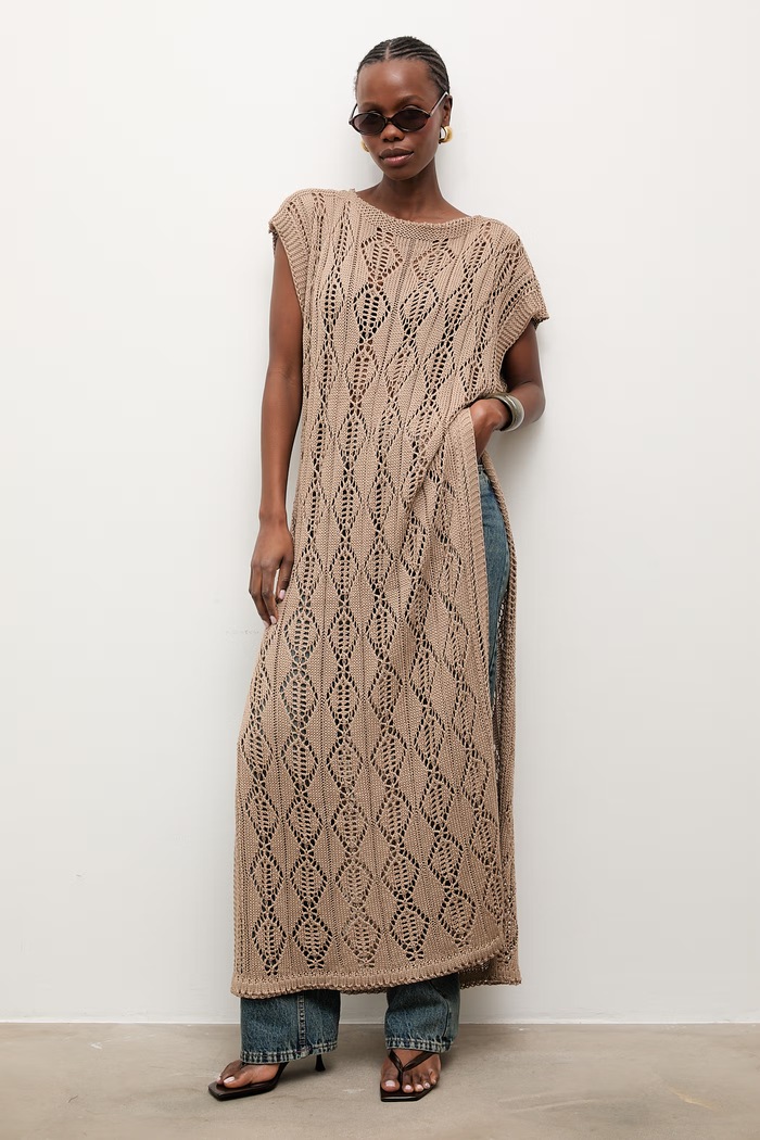Answear.LAB rochie din fibră de bambus 2510529 bej WS26