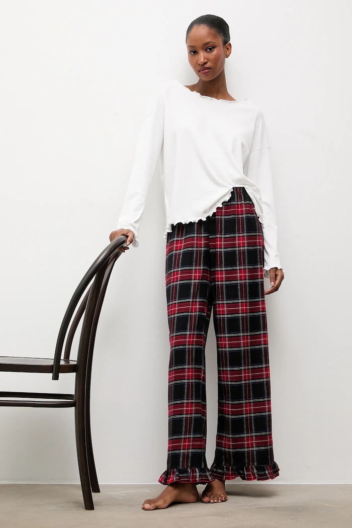 Βαμβακερές πιτζάμες Answear.LAB εμπριμέ κόκκινο WS26-PJD001
