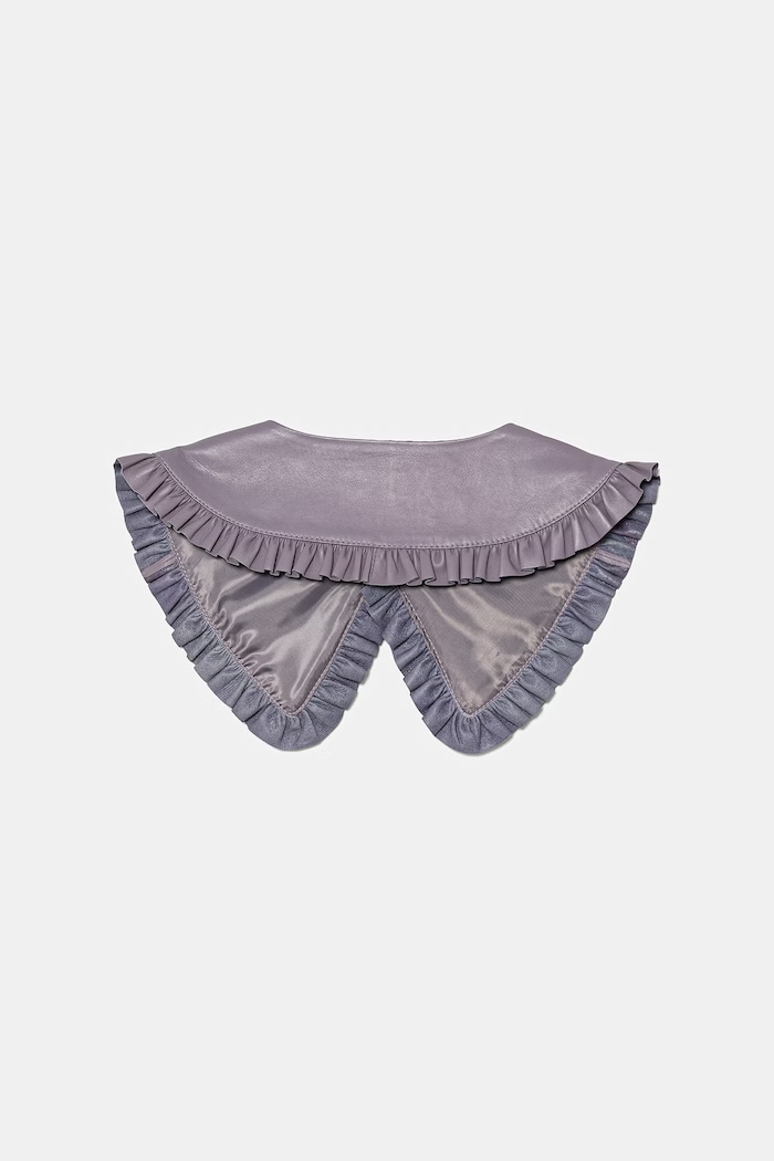 Answear.LAB guler decorativ pentru femei, din piele ARIN Unscripted Collection ARIN violet WS26
