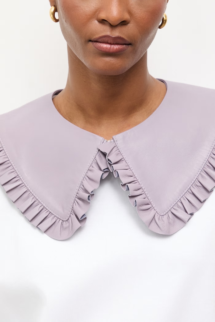 Answear.LAB guler decorativ pentru femei, din piele ARIN Unscripted Collection violet ARIN