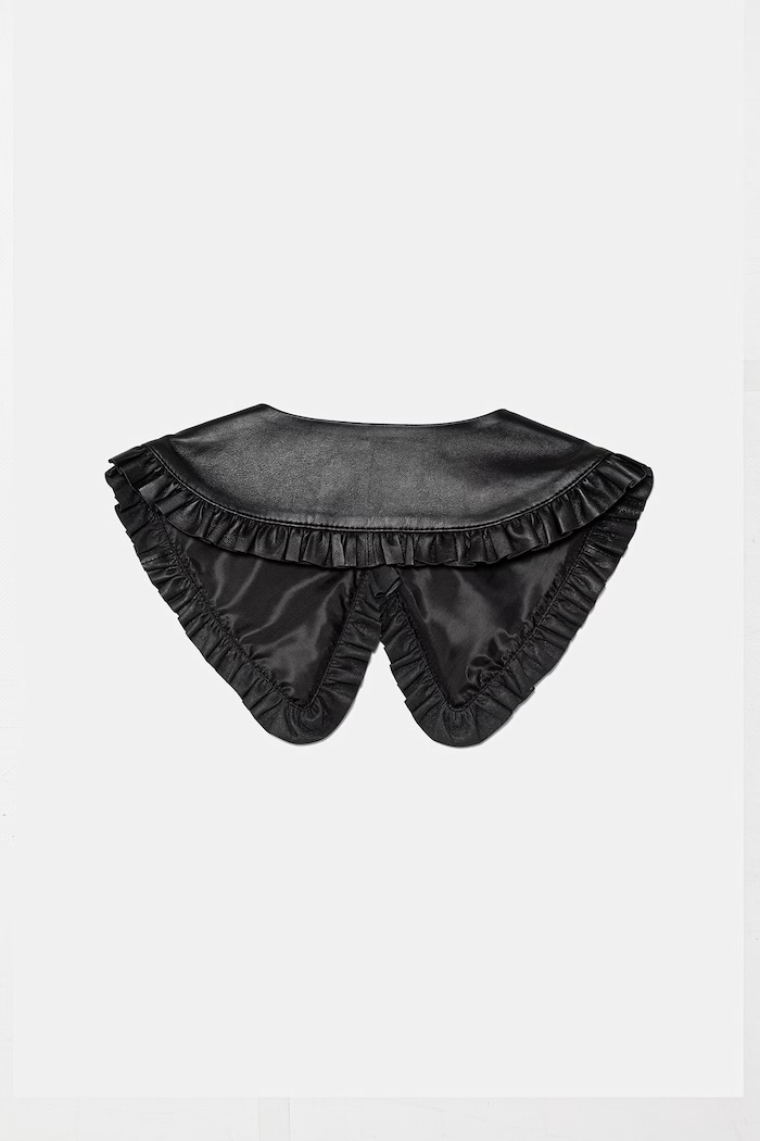 Answear.LAB guler decorativ pentru femei, din piele ARIN Unscripted Collection ARIN negru WS26