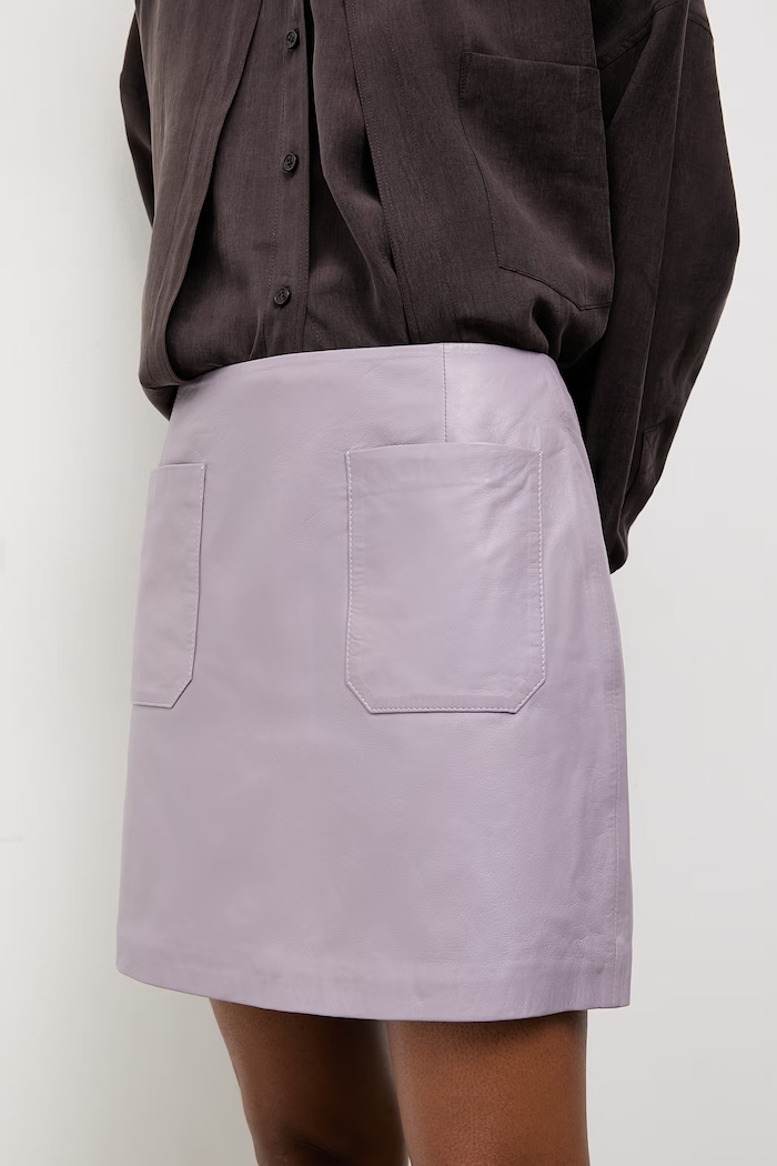 Fustă din piele ANNA Unscripted Collection Answear.LAB ANNA violet