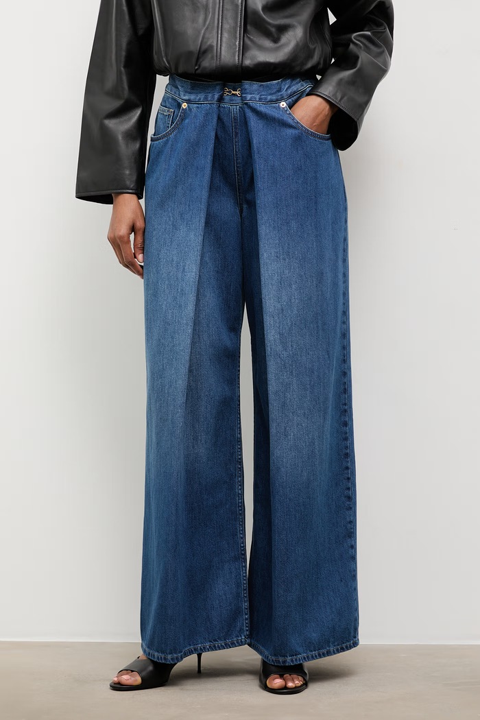 Answear.LAB rifle wide leg dámske tmavomodrá SPN1547.TOK