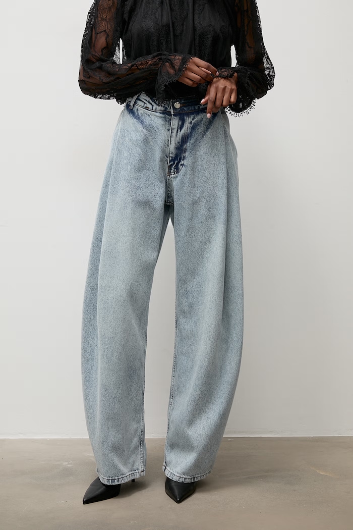 Answear.LAB Blugi wide leg pentru femei albastru SNG.1002.tok