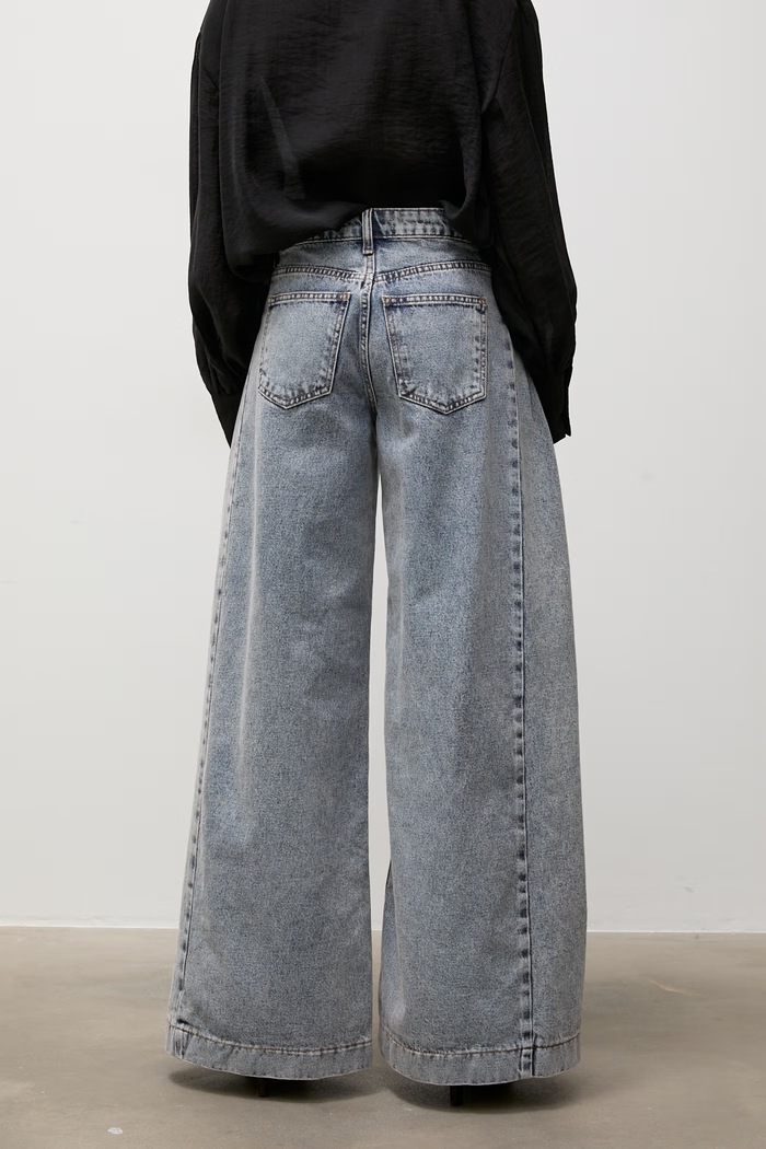 Odzież Answear.LAB jeansy wide leg damskie SNG.1003.tok niebieski