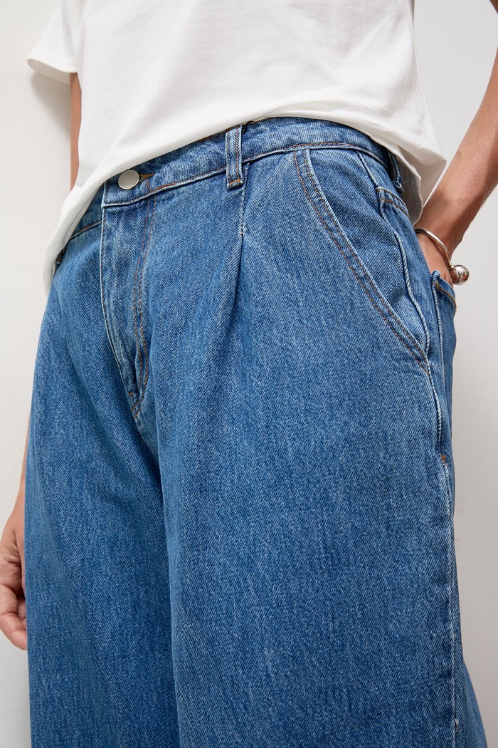 Answear.LAB jeansy wide leg damskie niebieski 1908.tok