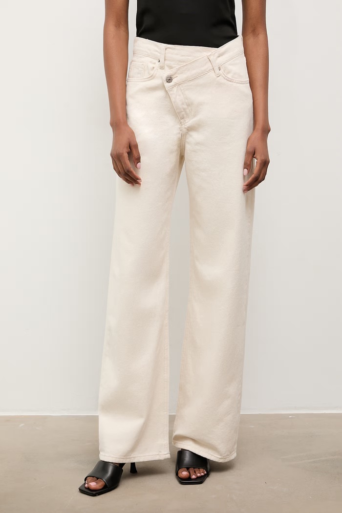 Answear.LAB jeansy straight damskie beżowy 3847.tok