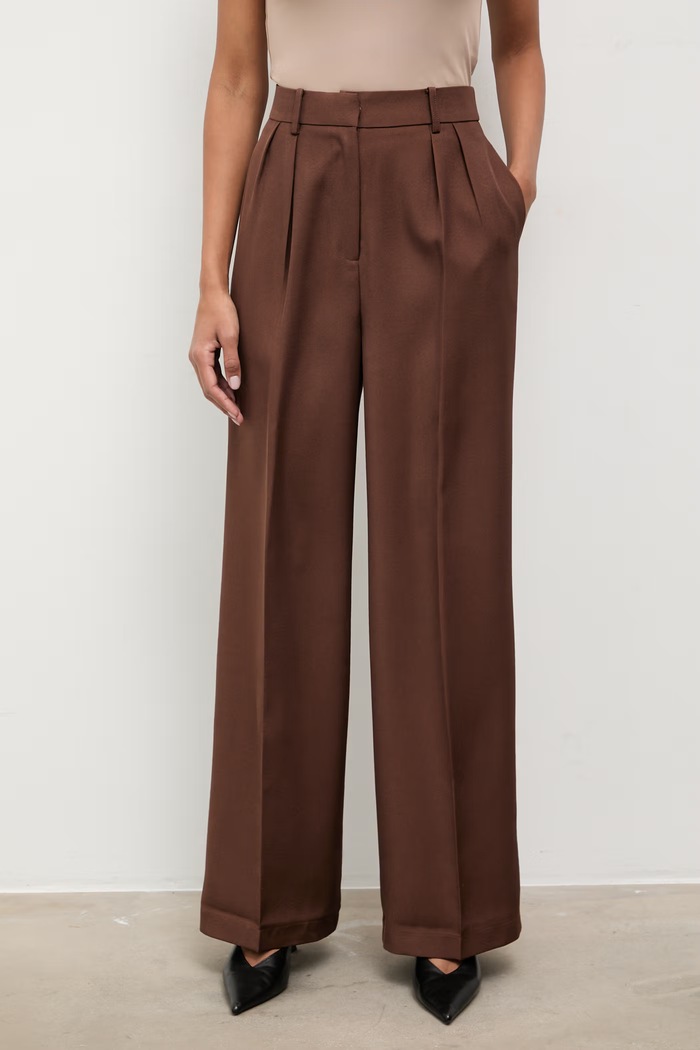 Answear.LAB pantaloni drept maro WS26-SPD024