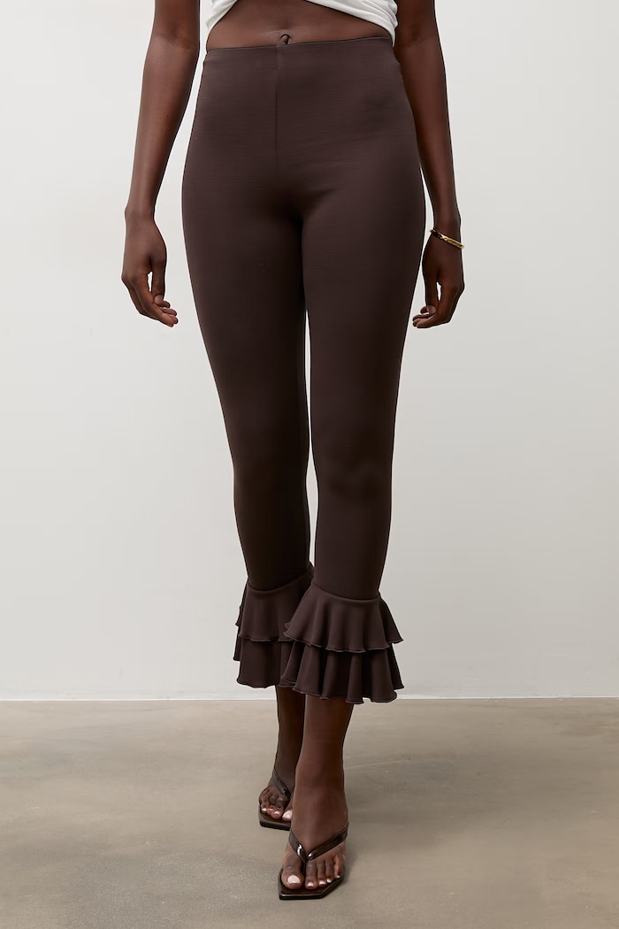 Answear.LAB legginsy damskie z bawełną brązowy WS26-SPD034