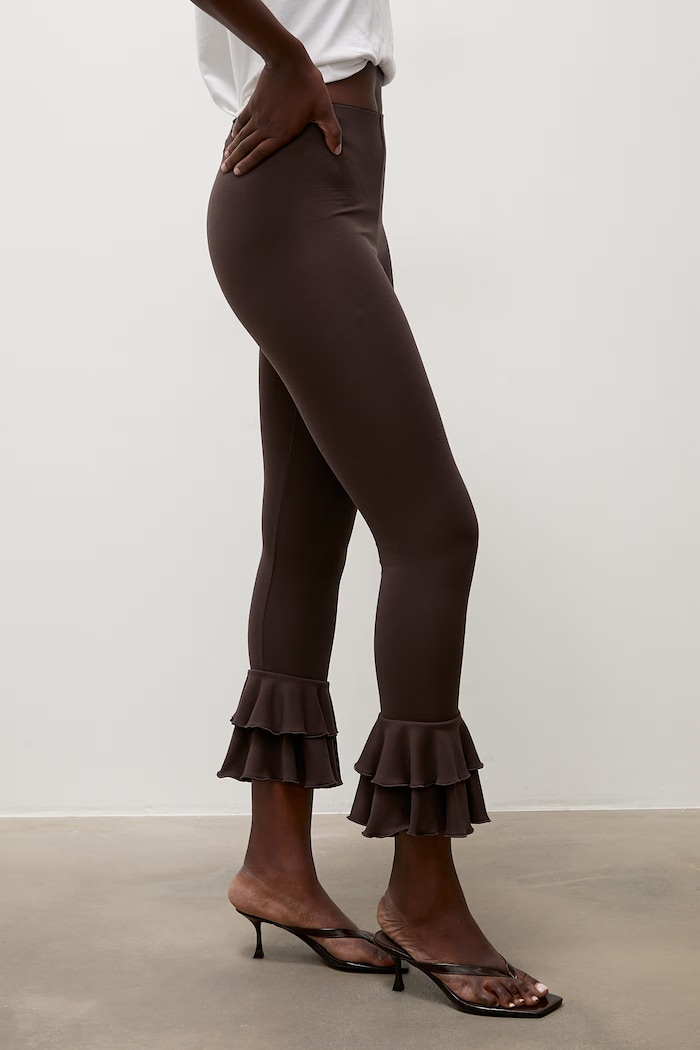 Answear.LAB legginsy damskie z bawełną WS26-SPD034 brązowy