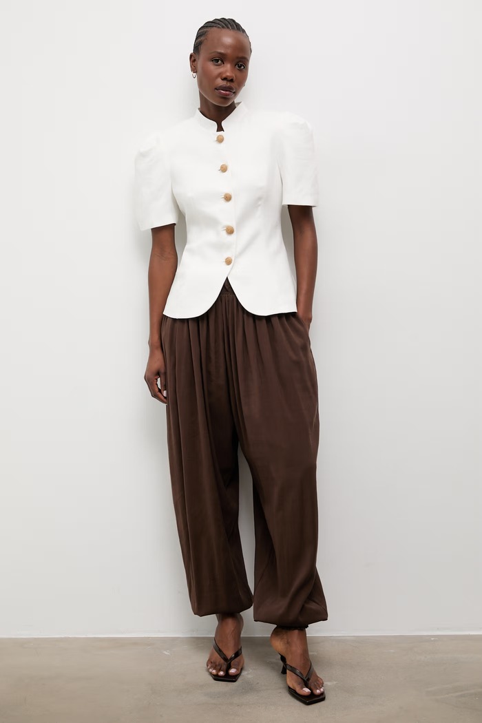 Answear.LAB pantaloni pentru femei, cu modal PN1577 maro WS26