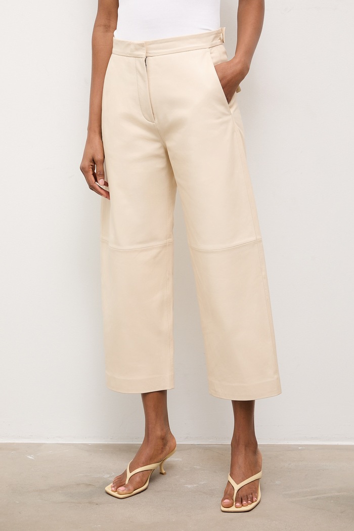 Îmbrăcăminte Answear.LAB pantaloni pentru femei, din piele MADELINE Unscripted Collection MADELINE bej