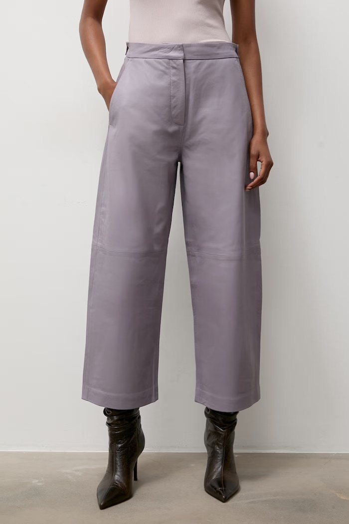 Answear.LAB pantaloni pentru femei, din piele MADELINE Unscripted Collection violet MADELINE