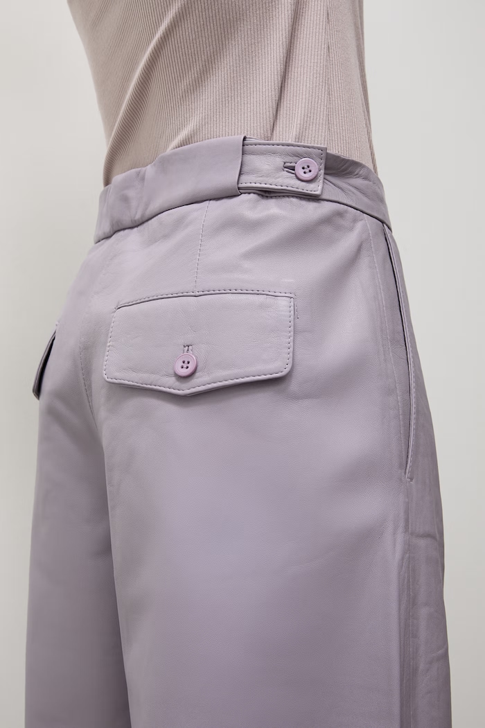 Answear.LAB pantaloni pentru femei, din piele MADELINE Unscripted Collection violet MADELINE