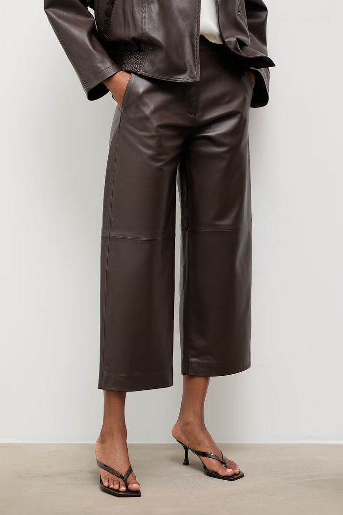Îmbrăcăminte Answear.LAB pantaloni pentru femei, din piele MADELINE Unscripted Collection MADELINE maro
